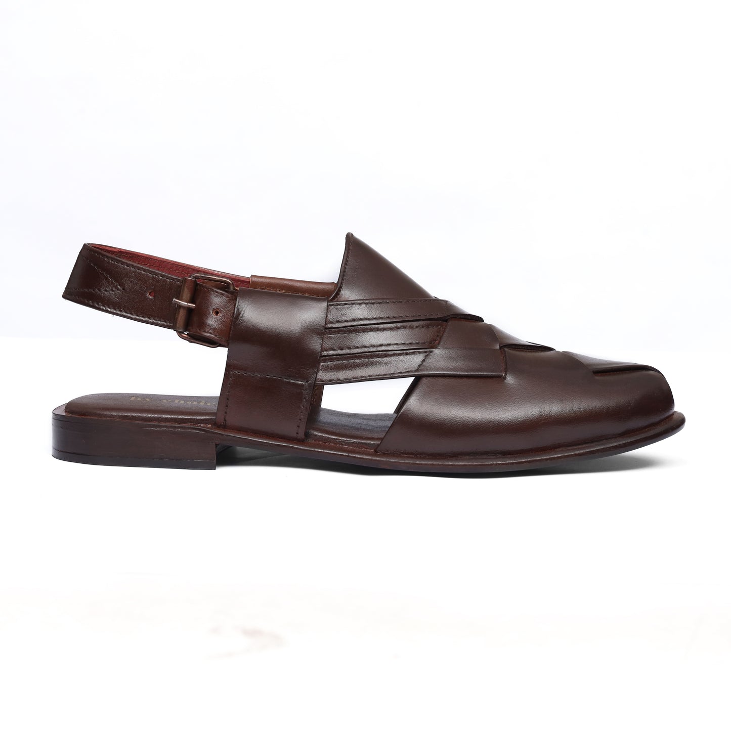 Brown Braided Leather Chappal
