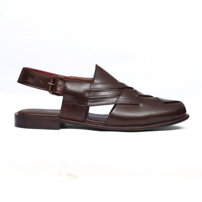 Brown Braided Leather Chappal