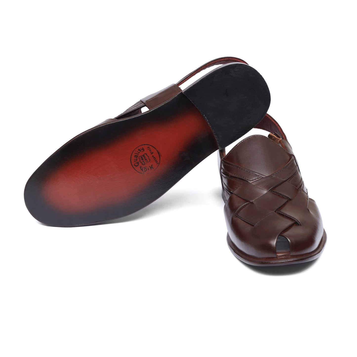 Brown Braided Leather Chappal