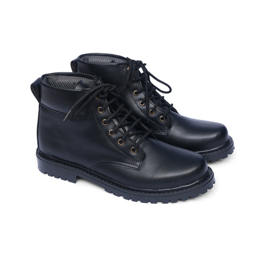 Black combat boots