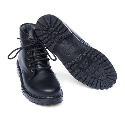 Black combat boots