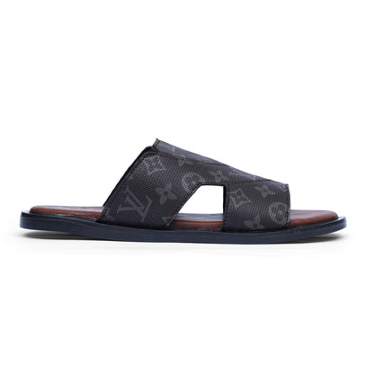 Men's Luxe Brown LV Pattern Slippers