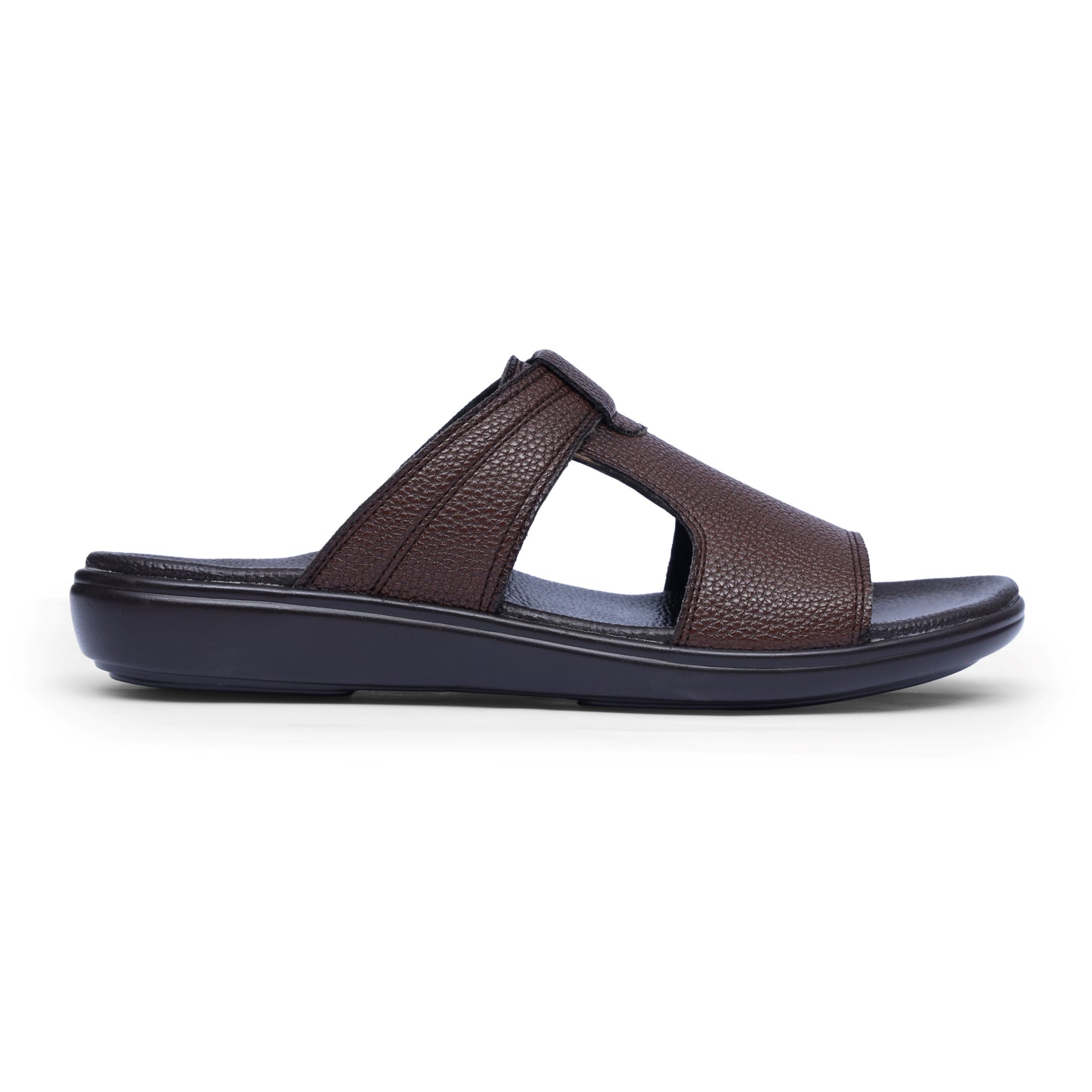 Men's Brown Leather Strap Medicated Slippers