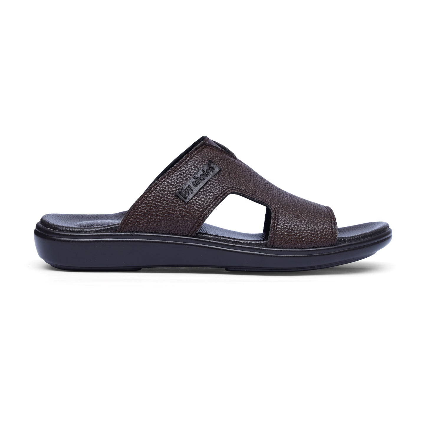 Men's Brown Leather Medicated Slippers