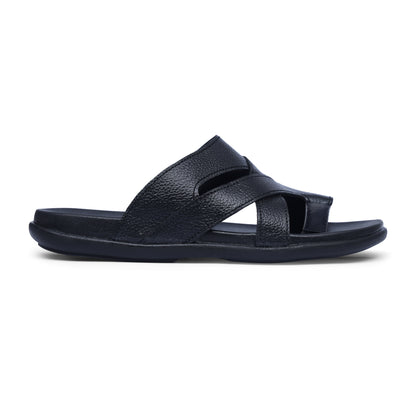 Men's Black Cross Strap Medicated Slippers