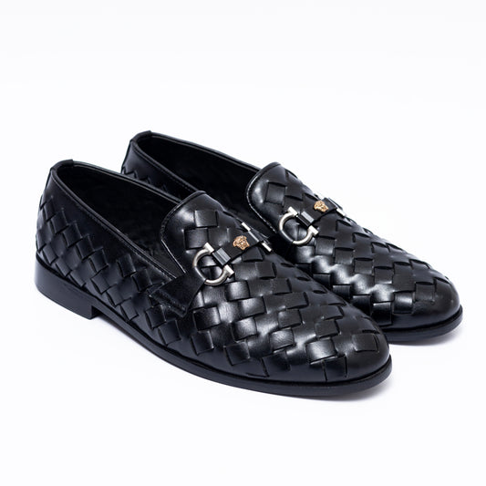 Black Executive Woven Shoes