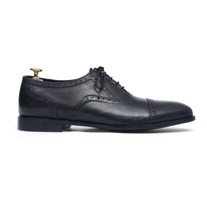 Black oxford Leather Lace up Shoe
