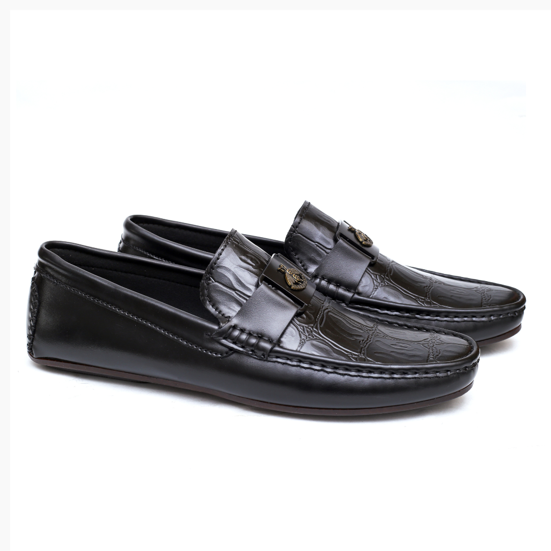 Black Crocodile Patent Loafer