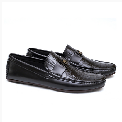 Black Crocodile Patent Loafer