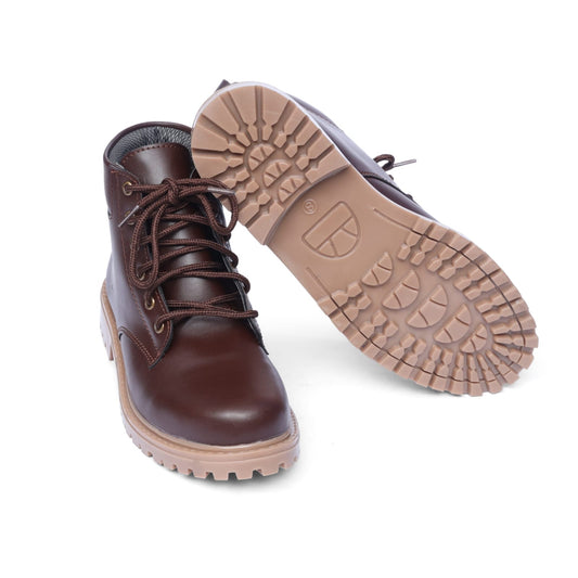 Brown Combat Lace Up Boots