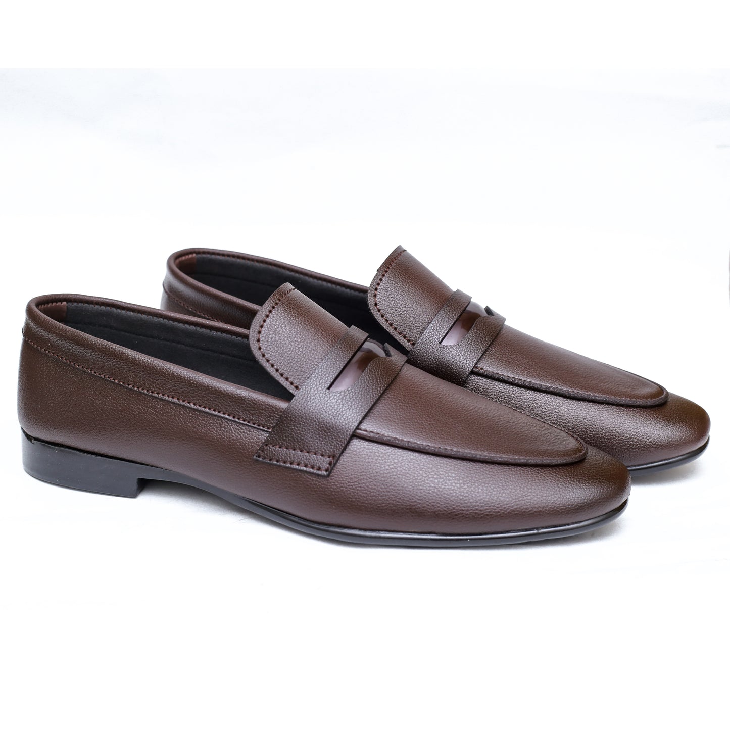 Brown Mat & Patent Strip  Shoe