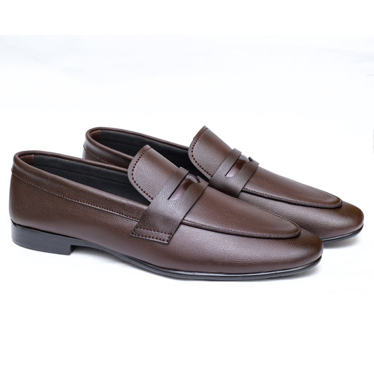Brown Mat & Patent Strip  Shoe