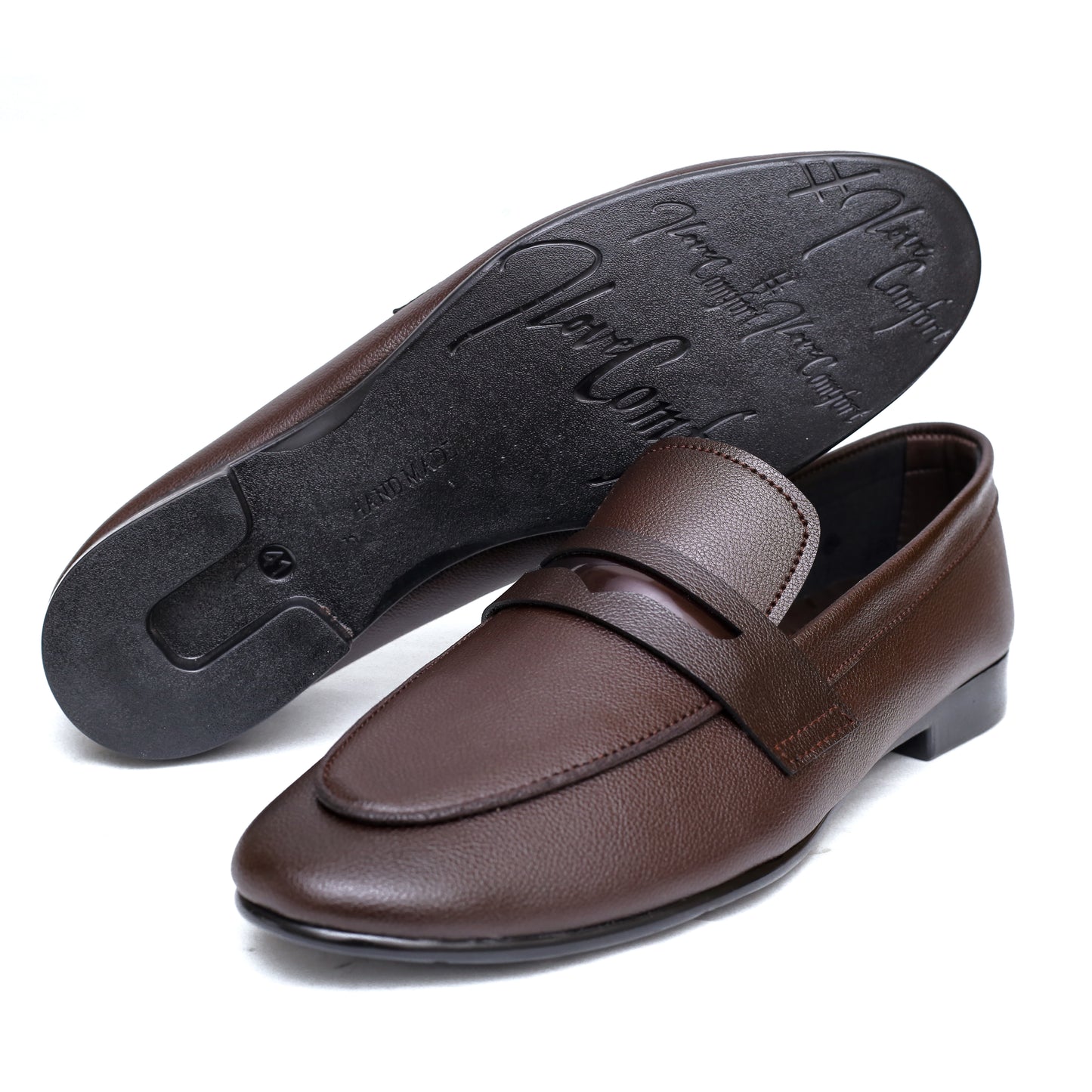 Brown Mat & Patent Strip  Shoe