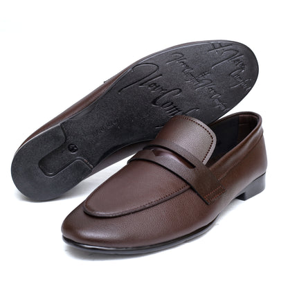 Brown Mat & Patent Strip  Shoe