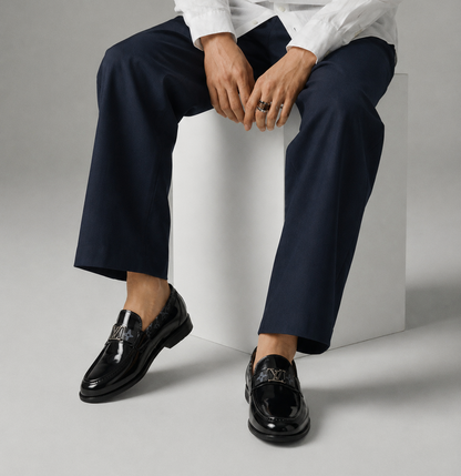 Black LV Patent Loafers