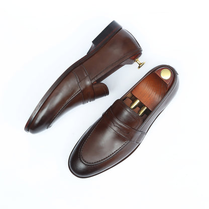 Brown Premium Leather Penny Strap Shoe