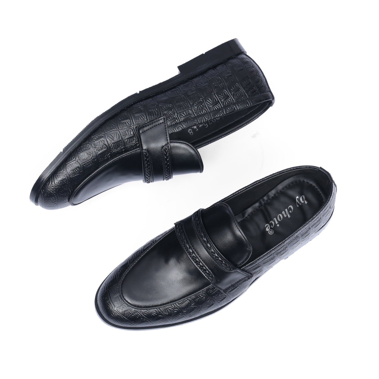 Black croc penny strap formal