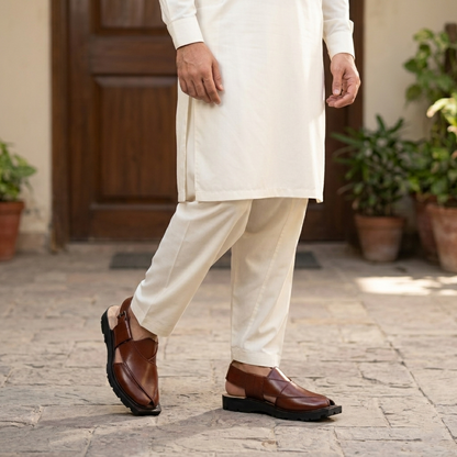Brown Leather Narozi Chappal