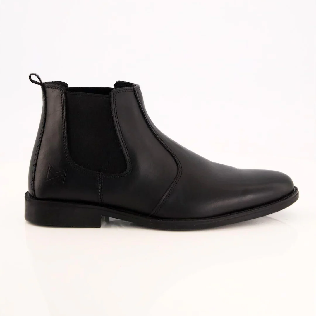 Black complete Leather Chelsea Boots