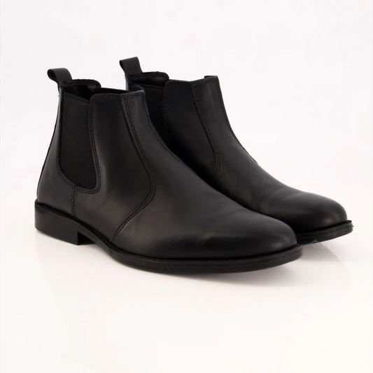 Black complete Leather Chelsea Boots