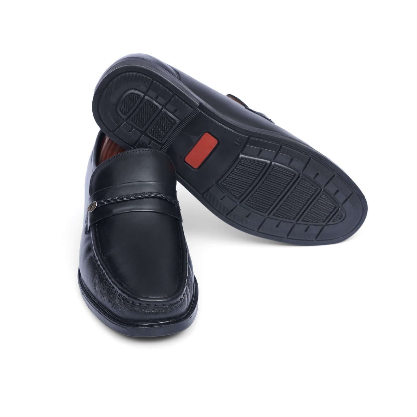 Black Leather Moccasin Shoe