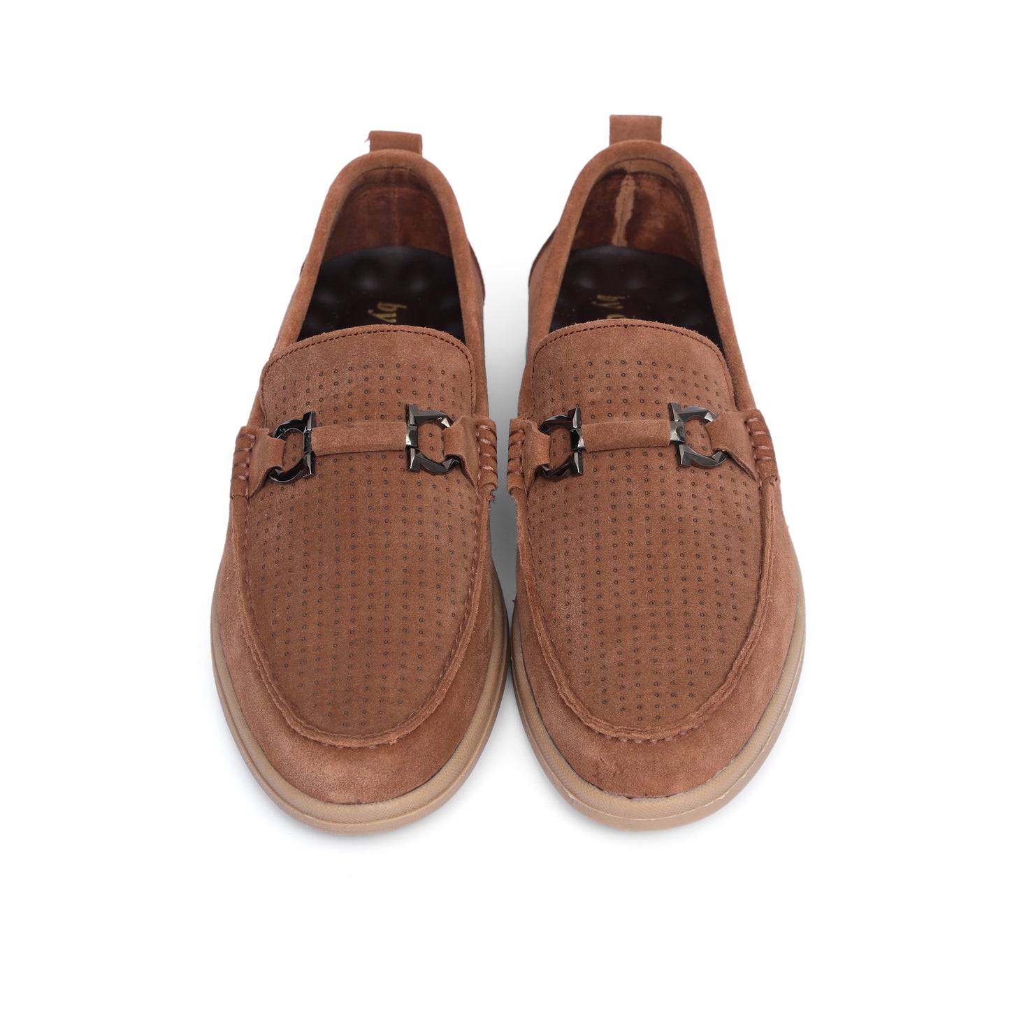 Brown Suede Dotted Leather Loafer