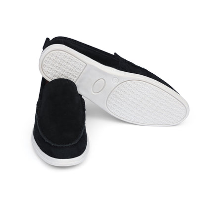 Black Leather Suede Loro Piana Loafer