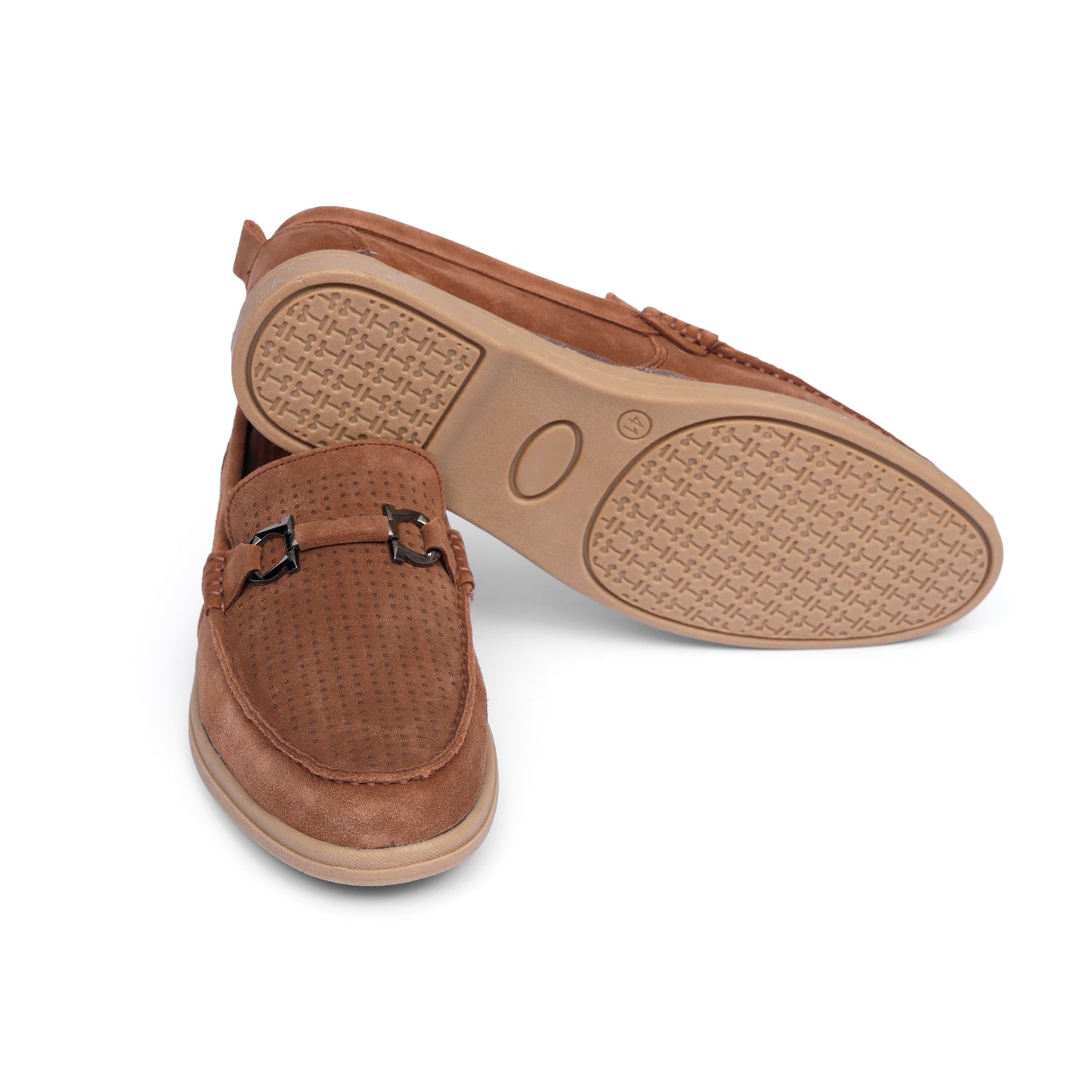 Brown Suede Dotted Leather Loafer
