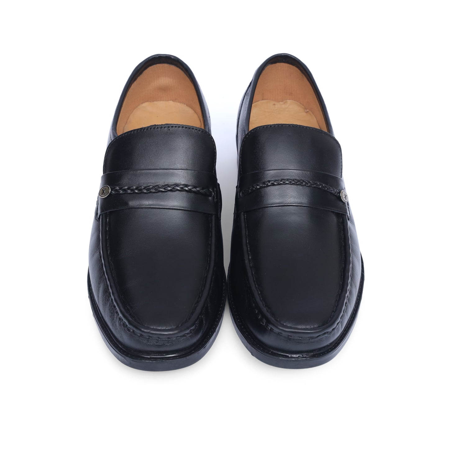 Black Leather Moccasin Shoe