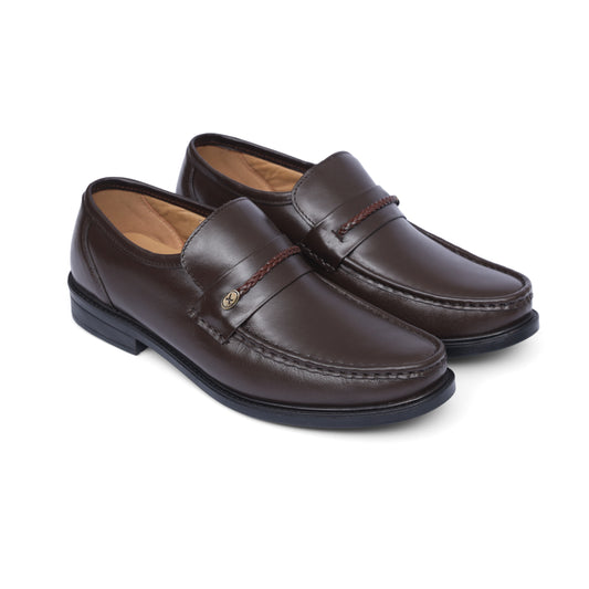 Brown Leather Moccasin shoe