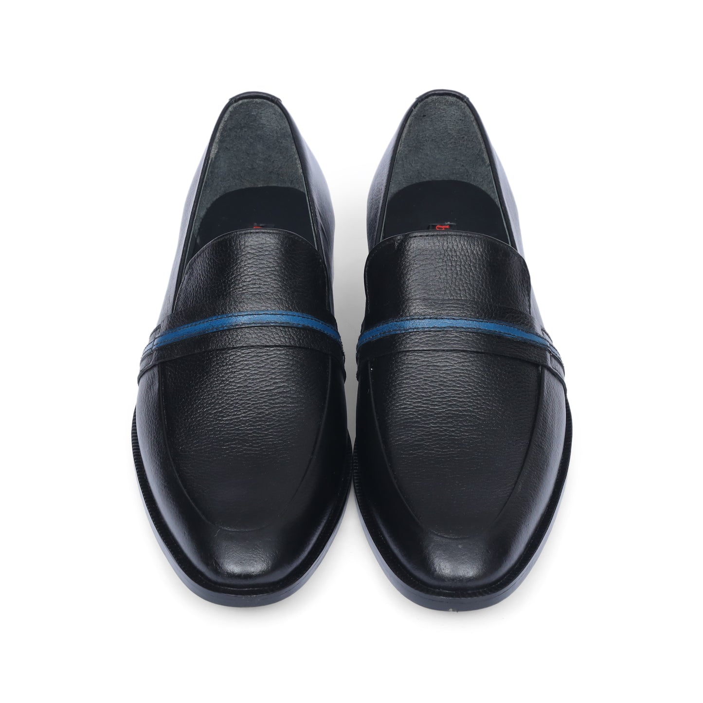 Black Mild Leather Blue Strap shoe