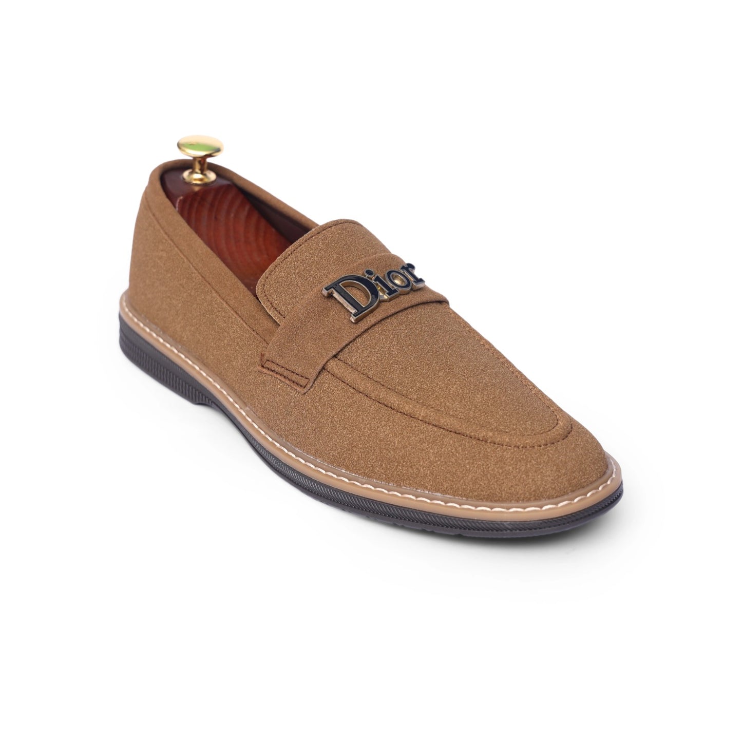 Mustard Suede Dior  Buckle Loafers