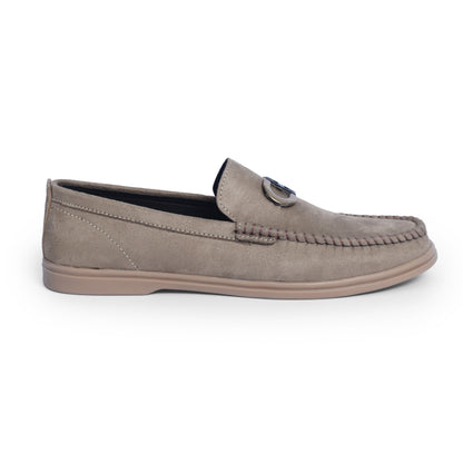 Beige Suede Leather Loafers