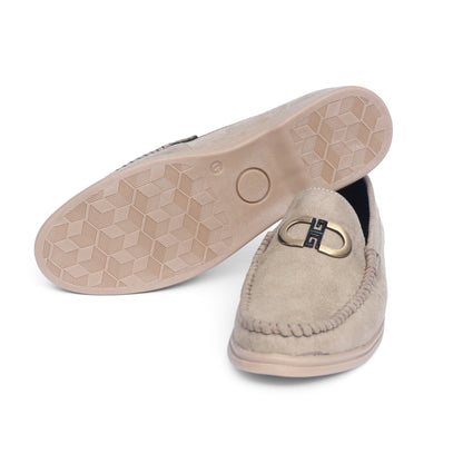 Beige Suede Leather Loafers