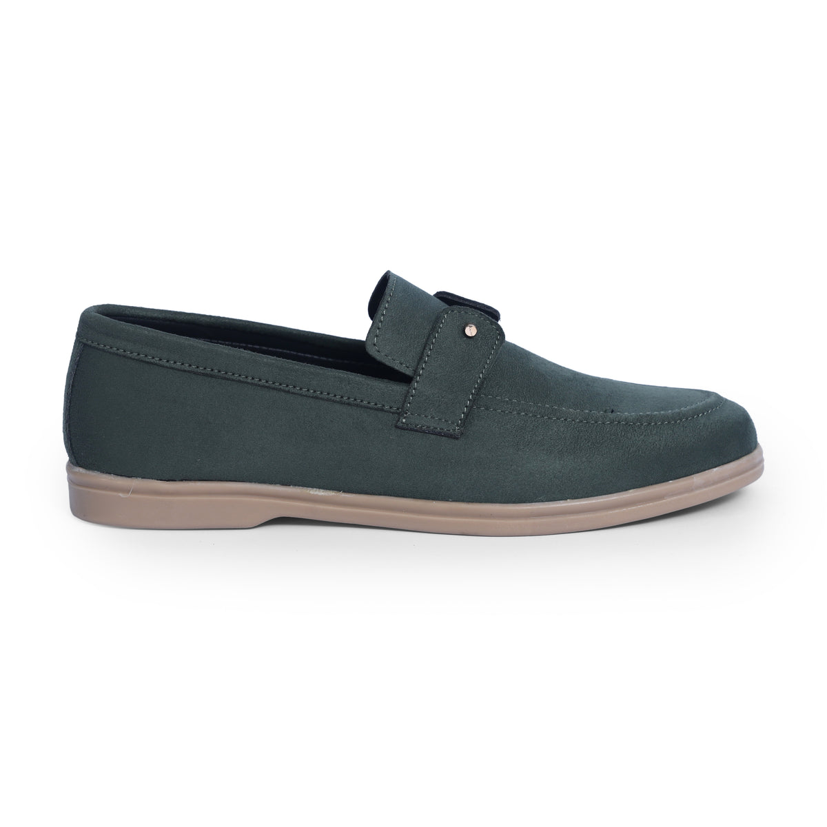 Green Suede Leather Loafers