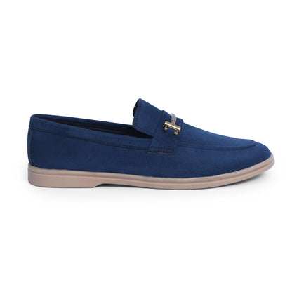 Blue Suede Leather Loafers