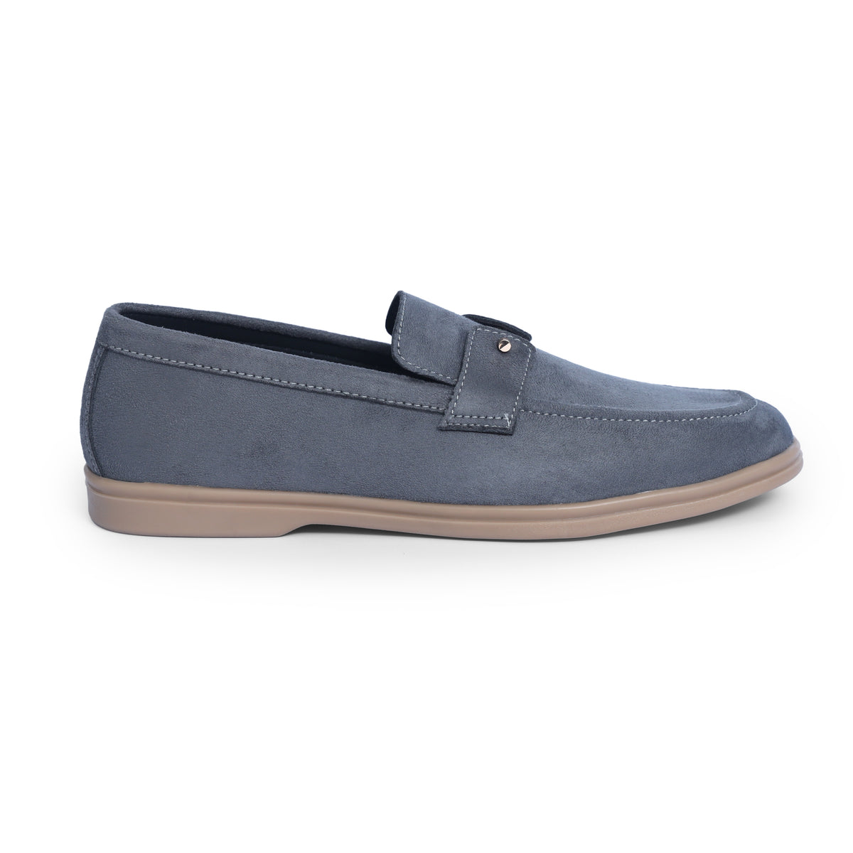 Grey Suede Leather Loafers