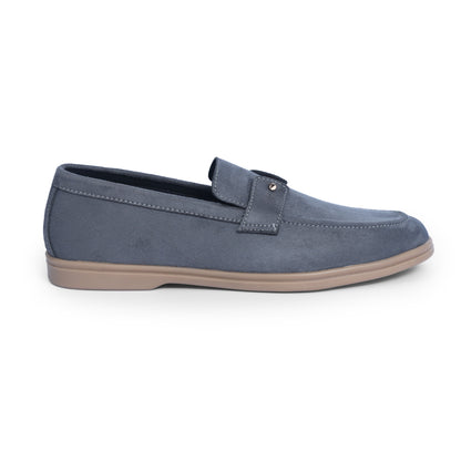 Grey Suede Leather Loafers