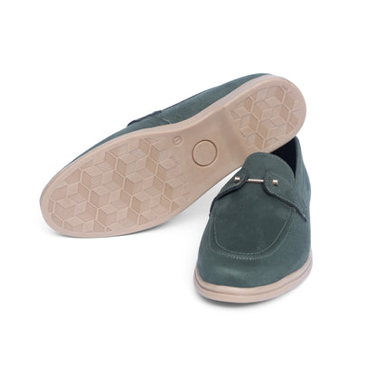 Green Suede Leather Loafers