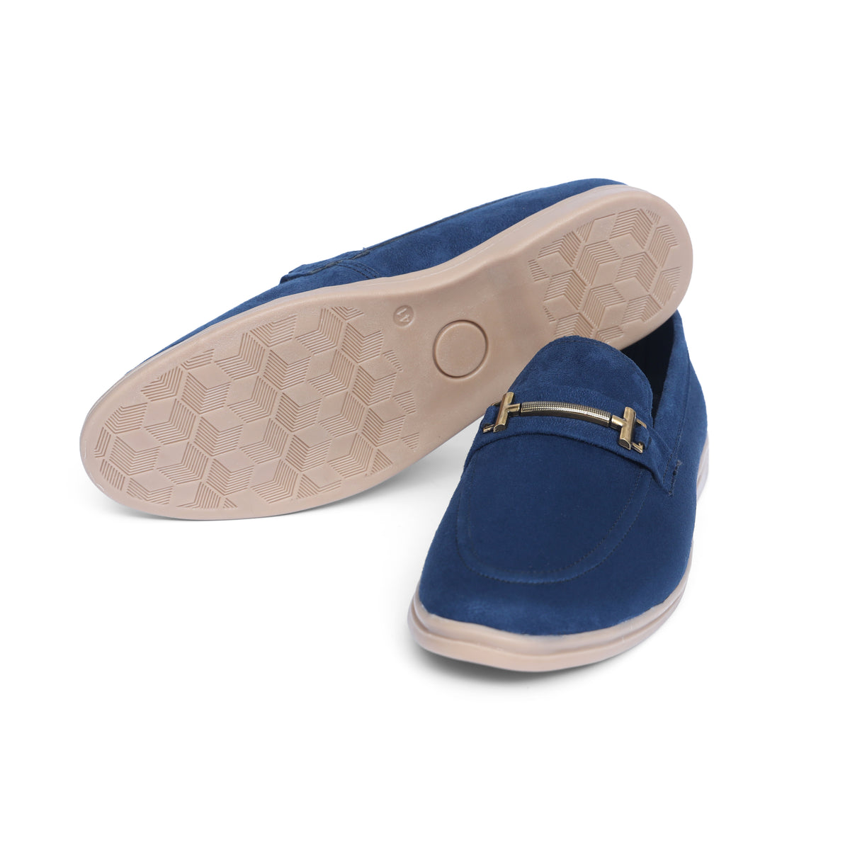 Blue Suede Leather Loafers